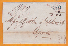 1835 - K W IV - Lettre Pliée En Anglais De 2 Pages De GLASGOW, Scotland Vers OPORTO Porto Portugal - ...-1840 Préphilatélie