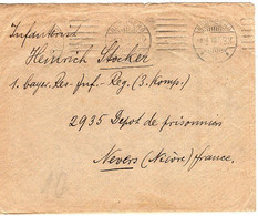 51463 - Deutsches Reich - 1919 - Kriegsgef.-Bf. NUERNBERG -> Nevers (Frankreich) - Storia Postale