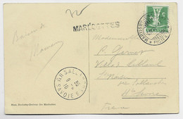 HELVETIA SUISSE 5C CARTE MARECOTTES VALAIS AMBULANT MARTIGNY  CHATELARD 1910  POSTE AMB + GRIFFE MARECOTTES - Covers & Documents