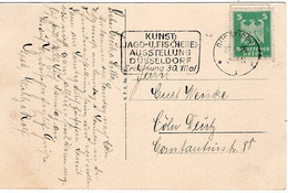 51489 - Deutsches Reich - 1925 - 5Pfg. Adler EF A AnsKte DUESSELDORF - ... JAGD- U. FISCHEREI-AUSSTELLUNG .. -> Koeln - Cartas & Documentos