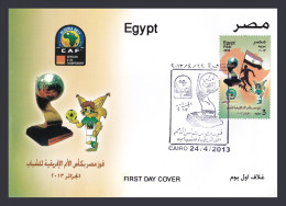 Egypt - 2013 - FDC - ( Sports - Soccer - Egypt, Winner Of African Cup, Under 21 - Algeria 2013 ) - Cartas