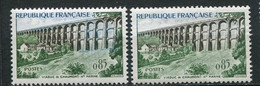 23324 FRANCE N°1240h**(Cérés) 85c. Viaduc De Chaumont : Arches Bleues + Normal (non Fourni)  1960  TB - Unused Stamps
