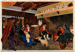 Delcampe - Illustrateur : HOMUALK : Le Béarn : Intérieur Ossalois - Homualk