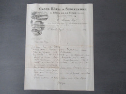 Frankreich 1897 Hotelpost / Hotel Briefpapier Grand Hotel D'Angleterre Hotel De La Plage Reunis St. Jean De Luz - Documents De La Poste