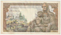 Billet De 1000 Francs - Déesse DEMETER  - 6 - 5 - 1943  France  - N°  V.5231-024 - 1 000 F 1942-1943 ''Déesse Déméter''