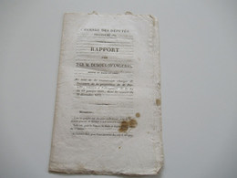 Frankreich 1832 Bericht Chambre Des Deputes / Repräsentantenhaus Rapport Fait Par M. Duboys (D'Angers) - Historical Documents