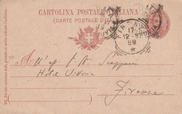 ITALIE ENTIER CARTE DE FIRENZE 1897 - Marcophilia