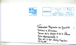 Lettre Flamme Ema Troyes Federation Chasse Aube Theme Chien Lapin Cerf Oiseau Etc - EMA (Printer Machine)