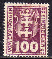 GERMANY REICH POLAND OCCUPATION ALLEMAGNE 1923 DANZIG DANZICA DANTZIG POSTAGE DUE STAMPS TAXE  100pf MLH - Segnatasse