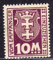 GERMANY REICH POLAND OCCUPATION ALLEMAGNE 1923 DANZIG DANZICA DANTZIG POSTAGE DUE STAMPS TAXE  10m MNH - Postage Due