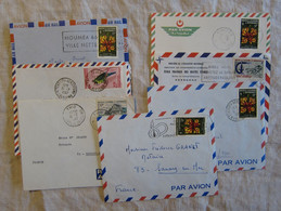 Lettre Avion Nouvelle Calédonie - Lot 7 Lettres 1966-1967 Affranchissements Divers - Airmail Covers Pour Sanary - Covers & Documents