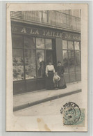 Carte Photo Devanture Commerce Magasin A La Taille De Guepes Guepe Henry ? Cachet Grenoble 1906 - Negozi