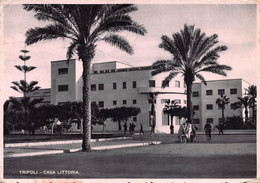 013819 "TRIPOLI - CASA LITTORIA" ANIMATA. VERA FOTO.  CART SPED DAL CAMPO NR. 42 - 1940 - Libia