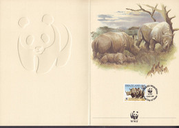 Swaziland Ersttags Karte FDC Card 1987 WWF World Wildlife Fund Panda Issue Naturschutz Nr. 4/1987 The White Rhino - Swaziland (1968-...)