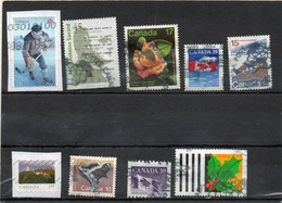 CANADA      9 Timbres 1972 à 2020    Sur Fragments Oblitérés - Sonstige & Ohne Zuordnung