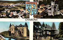 Souvenir De Chabons (Isère) Multivues - Edition J. Cellard - Carte Colorisée N° 11080 - Souvenir De...