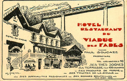 Les Fades * Hôtel Restaurant Du Viaduc Paul SOUCAZE Propriétaire * CPA PUB - Autres & Non Classés