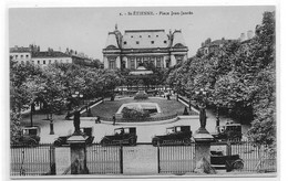 Cpa, 42 St-Etienne, Saint-Etienne, Place Jean Jaurès, Automobile, Tractions, Dos Vierge - Saint Etienne