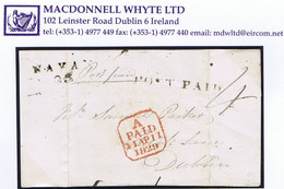 Ireland Meath 1829 Front Only To Dublin With Long POST PAID Of Navan, Paid "4", NAVAN/23 Town Mileage - Préphilatélie