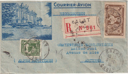 INDOCHINE : PA . REC .   A ENTETE " . LANGBIAN , PALACE DE DALAT " . 1938 . - Covers & Documents