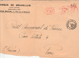 BELGIQUE EMA DE BRUXELLES SUR LETTRE  POUR LA FRANCE 1929 - Otros & Sin Clasificación