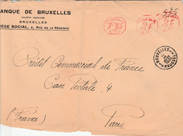 BELGIQUE EMA DE BRUXELLES SUR LETTRE  POUR LA FRANCE 1929 - Autres & Non Classés