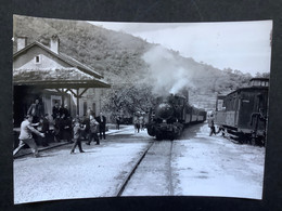 Photo Numérotée De J. BAZIN : Spécial F.A.C.S : Train Vapeur En Gare De CHALENCON En  1963 - Treni