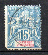 Col24 Colonies Saint Pierre & Miquelon SPM N° 64 Oblitéré Cote 8,00€ - Used Stamps