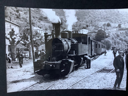 Photo Numérotée De J. BAZIN : Train Vapeur Et Rame En Gare De ST SAUVEUR De MONTAGUT  En  1968 - Treni