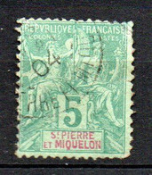 Col24 Colonies Saint Pierre & Miquelon SPM N° 62 Oblitéré Cote 5,00€ - Used Stamps