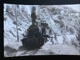 Photo Numérotée De J. BAZIN : Train Vapeur Entre CHALENCON Et ST SAUVEUR  De MONTAGUT En  1968 - Trains