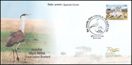 India 2022 NEW *** Great Indian Bustard, Bird, Animal, Fauna, World Wildlife Day Cover (**) Inde Indien - Cartas & Documentos