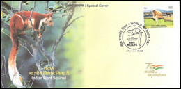 India 2022 NEW *** Indian Giant Squirrel Red, Animal, Fauna, World Wildlife Day ,Cover (**) Inde Indien - Brieven En Documenten