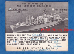 Carte Radio - USS SYLVANIA AFS 2 - Mediterranen Cruise 1980 - Bateau Militaire US Navy - Marine Navire De Guerre - Radio