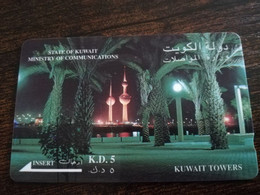 KUWAIT  GPT CARD/MAGNETIC/   7KWTB    KUWAIT TOWERS    / KWT 19   KD 5     Fine Used Card  ** 9067** - Kuwait