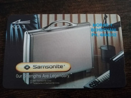 KUWAIT  GPT CARD/MAGNETIC/  ADVERTISING /  15KWTB   SAMSONITE CASES    / KWT 32  KD 5   Fine Used Card  ** 9076** - Koweït