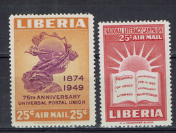 Libéria - 1950 - P. Aérienne N° 62 Et 63 - Neufs X Traces Infimes De Charnière - TB - - Liberia