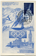 AUTRICHE CARTE POSTALE -1948 JEUX OLYMPIQUES AVEC LE N°696 JEUX OLYMPIQUES DE LONDRES AVEC OBL ILL INNSBRUCK 1-4-1948... - Estate 1948: Londra