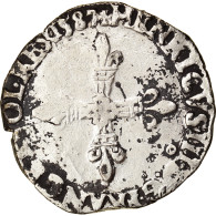 Monnaie, France, Henri III, 1/4 Ecu, 1587, Rennes, TB, Argent, Duplessy:1133 - 1574-1589 Henri III