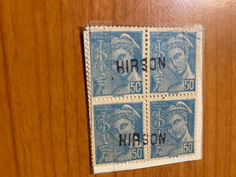 FRANCE - YT 538 -bloc De 4 - Surcharge HIRSON - 1938-42 Mercurio