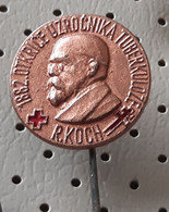 Dr. Robert Koch  Red Cross Tuberculossis Yugoslavia Badge Pin - Celebrities