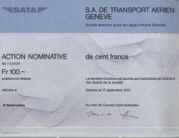 RARE : S. A DE TRANSPORT AERIEN GENEVE & ARTICLE (BENEFICIAIRE EN PRISON) - Luchtvaart