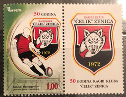 Bosnia And Hercegovina, 2022, The 50th Anniversary Of The "Čelik" Zenica Rugby Club With Label (MNH) - Bosnien-Herzegowina