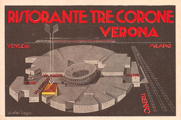 011240 "RISTORANTE TRE CORONE - VERONA - CARLO APPROVINI & CO." CARTOLINA COMMERC. PUBBLIC. ORIG. NON SPED. - Hotels & Restaurants