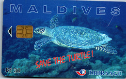 31066 - Malediven - Dhiraagu , Save The Turtle , Schildkröte - Maldivas