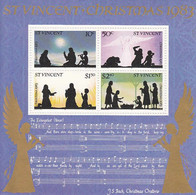 1983 St. Vincent Christmas Music Bach Composers Souvenir MNH - St.Vincent (1979-...)