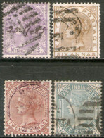 INDIA INGLESA (BRITISH) Serie Completa X 4 Sellos REINA VICTORIA Años 1874-79 – Valorizada En Catálogo En € 69,00 - 1858-79 Compagnie Des Indes & Gouvernement De La Reine