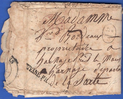 FRANCE 1844 GUIANA PREFILATELIC LETTER TO FRANCE 2ND QUALITY - Covers & Documents