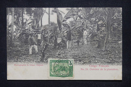 CONGO - Affranchissement Panthère De Libreville En 1904 Sur Carte Postale ( Ouvriers De Plantation ) - L 117712 - Covers & Documents