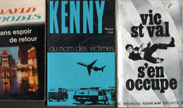 Lot De 3 Romans Espionnage Divers De 1956 David Goodis Vic St Val 1971 Et Kenny Au Nom Des Victimes 1975 - Sonstige & Ohne Zuordnung